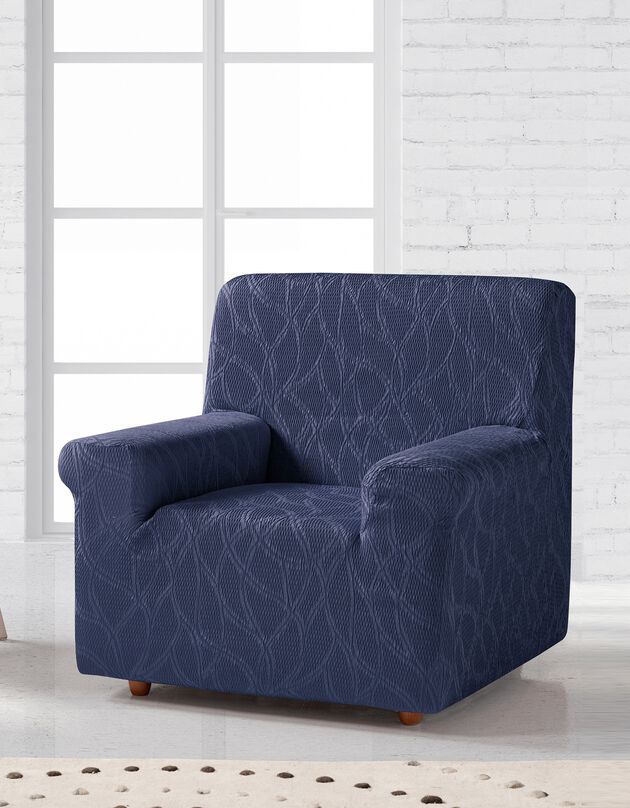 Housse fauteuil et canapé préformée "Alexia" (bleu)