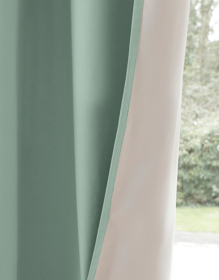 Rideau occultant bachette uni (vert amande)