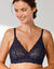 Soutien-gorge forme triangle tulle brodé stretch Batlow-  sans armatures  (marine)