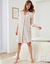 Chemise de nuit en flanelle forme liquette tissé teint carreaux (écru)