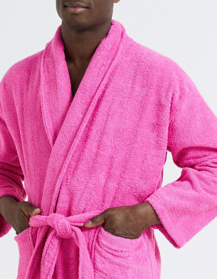 Peignoir mixte adulte col châle éponge bouclette (fuchsia) Peignoir mixte adulte col châle éponge bouclette (fuchsia)