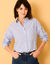 Chemise oversize rayée (blanc / bleu)
