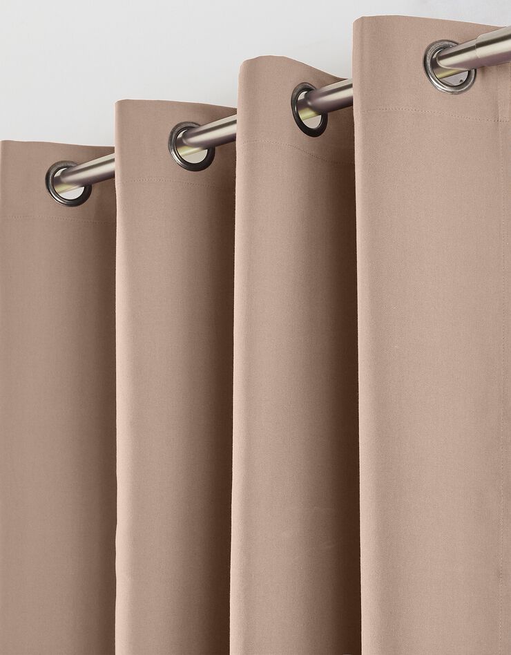 Rideau occultant bachette uni (taupe)