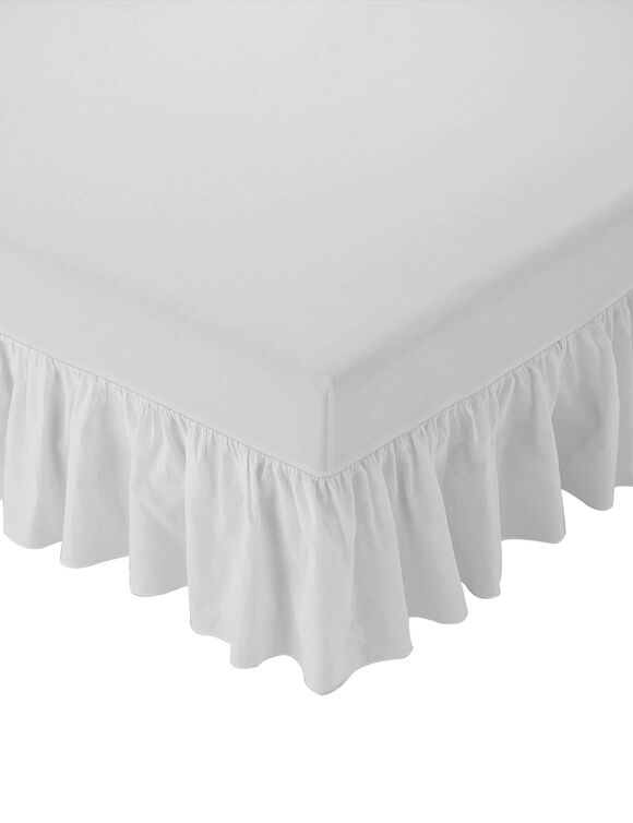 Cache-sommier int&eacute;gral volant fantaisie (gris perle)