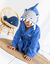 Peignoir de bain enfant à capuche requin personnalisable - 340g/m² (bleu dur)