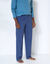 Pantalon pyjama coton uni (marine)