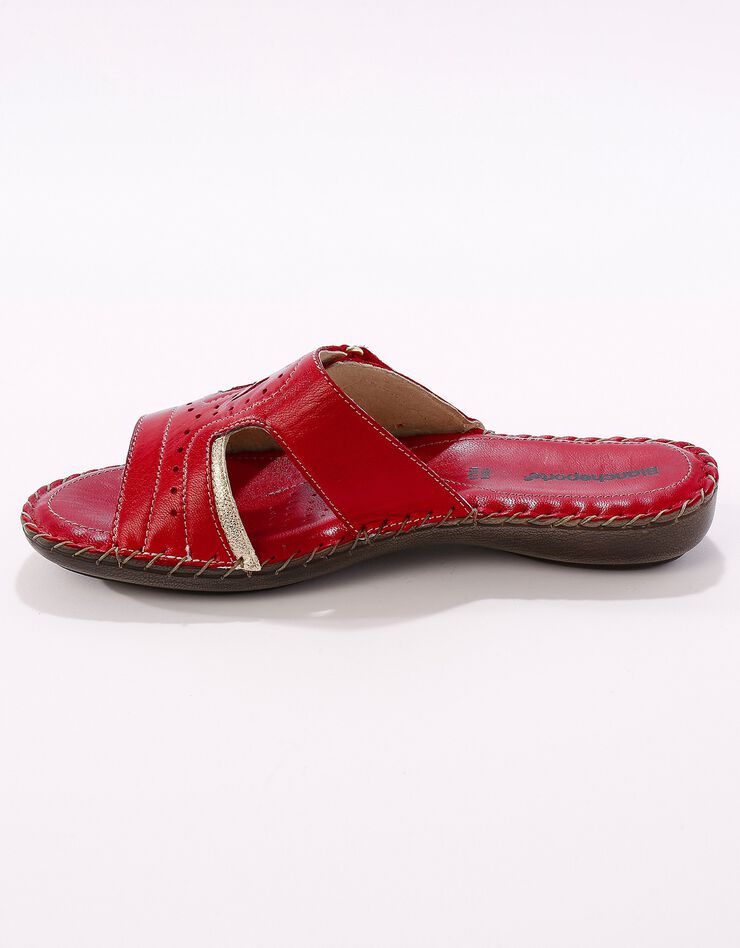 Mules confort en cuir ultra-souple - rouge (rouge)