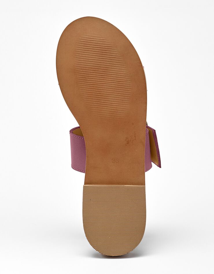 Mules plates éco-conçues en cuir naturel à boucle (tomette) Mules plates éco-conçues en cuir naturel à boucle (tomette)