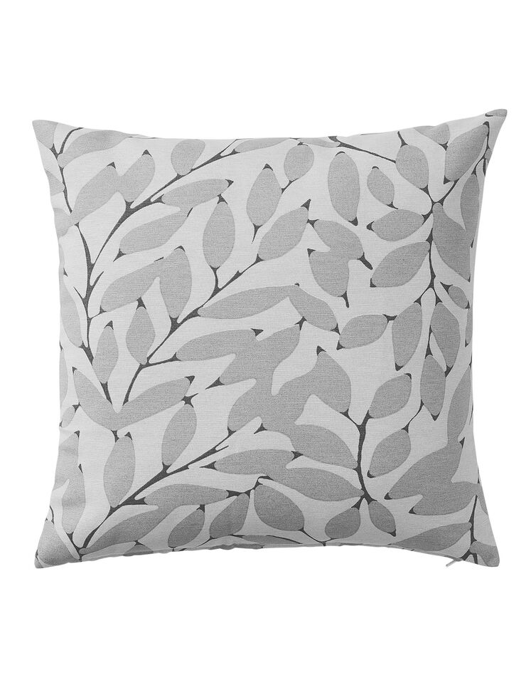 Housse de coussin imprimé feuilles - lot de 2 (gris)