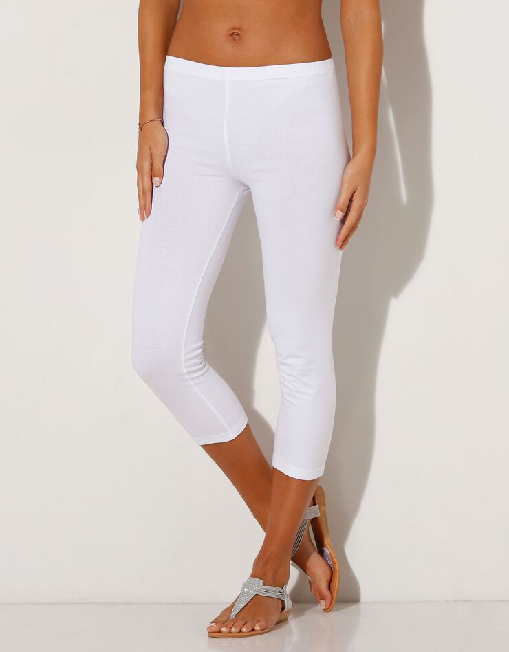 Corsaire extensible taille élastiquée - lot de 3 (praline + blanc + noir)
