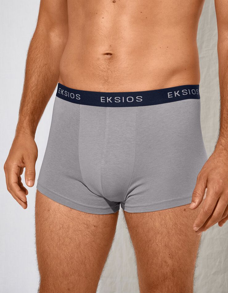 Boxer fermé imprimé micromotifs - lot de 3 (rouge / gris) Boxer fermé imprimé micromotifs - lot de 3 (rouge / gris)
