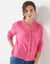 Gilet boutonné, laine et mohair mélangés (rose)