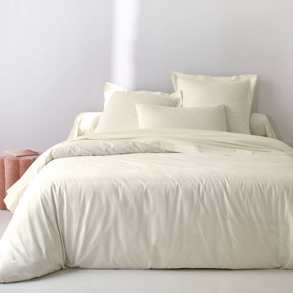 Linge de lit uni polyester-coton Colombine (&eacute;cru)