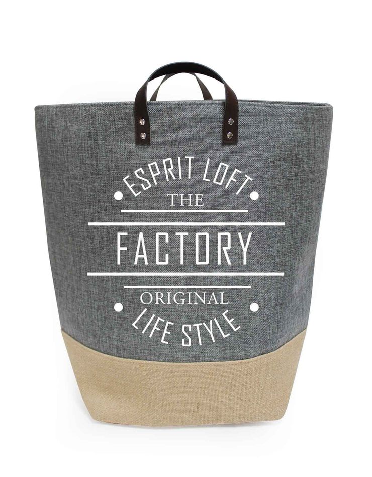 Panier de rangement déco imprimé Lifestyle grand modèle (gris/jute) Panier de rangement déco imprimé Lifestyle grand modèle (gris/jute)