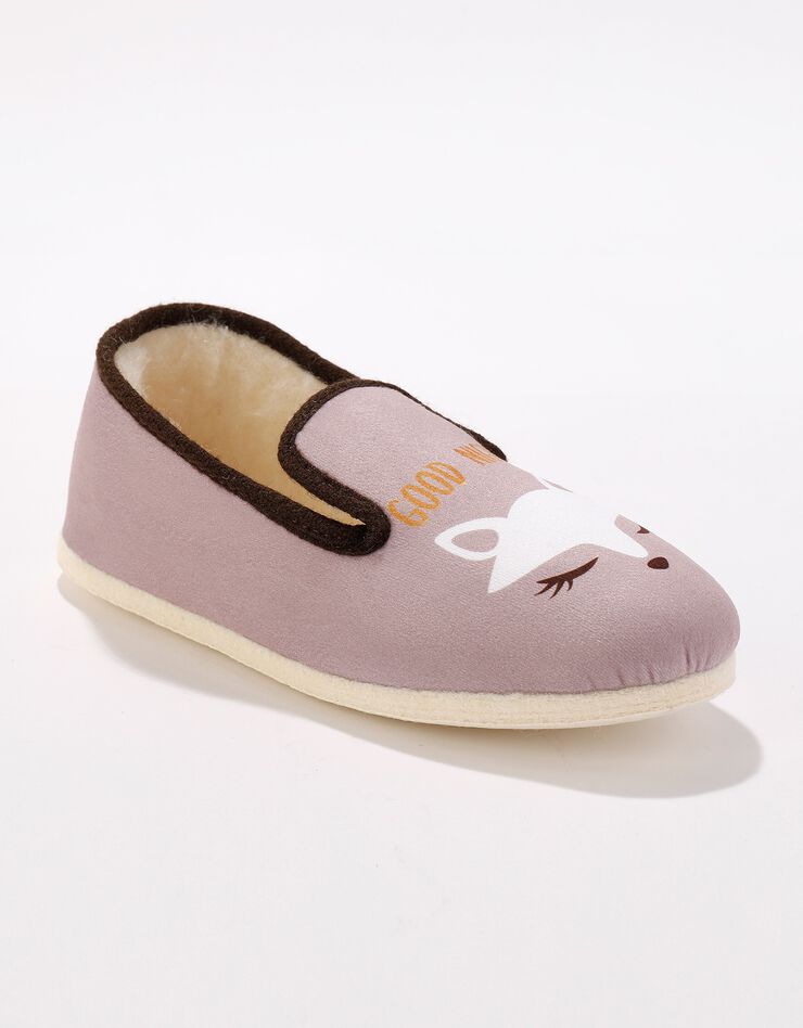 Charentaise fourrée laine imprimé renarde - femme (taupe) Charentaise fourrée laine imprimé renarde - femme (taupe)