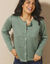 Gilet boutons fantaisie, toucher doux (vert chiné)