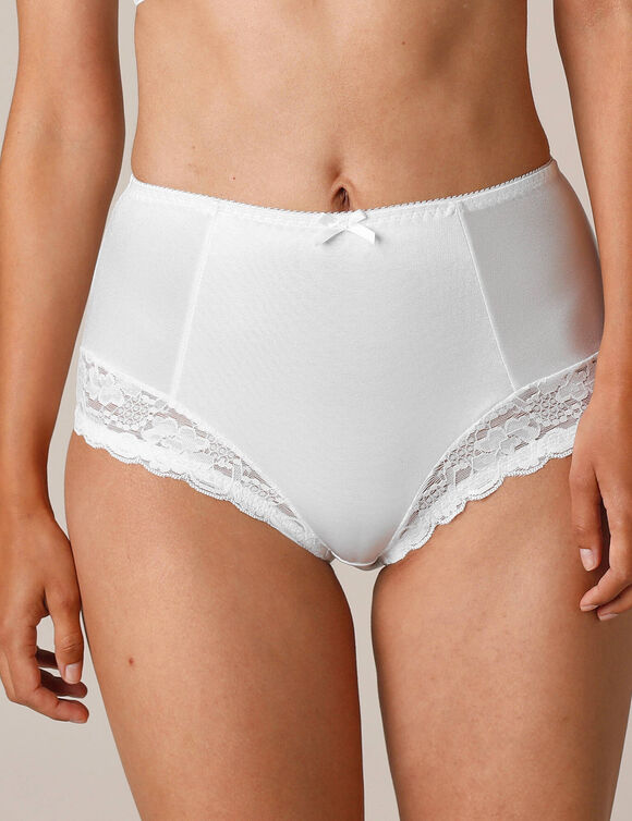 Gainette maille satinée et dentelle Avila - lot de 2 (blanc + noir)