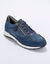 Baskets zippées et à lacets en cuir (bleu jean)