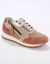 Baskets sneakers cuir, empi&egrave;cements fantaisie contrast&eacute;s (blush)