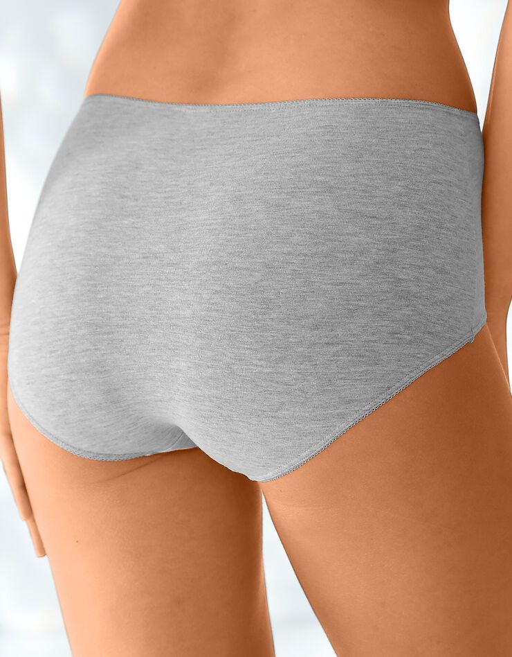 Culotte forme maxi coton stretch - Lot de 4 (gris chiné + noir) Culotte forme maxi coton stretch - Lot de 4 (gris chiné + noir)