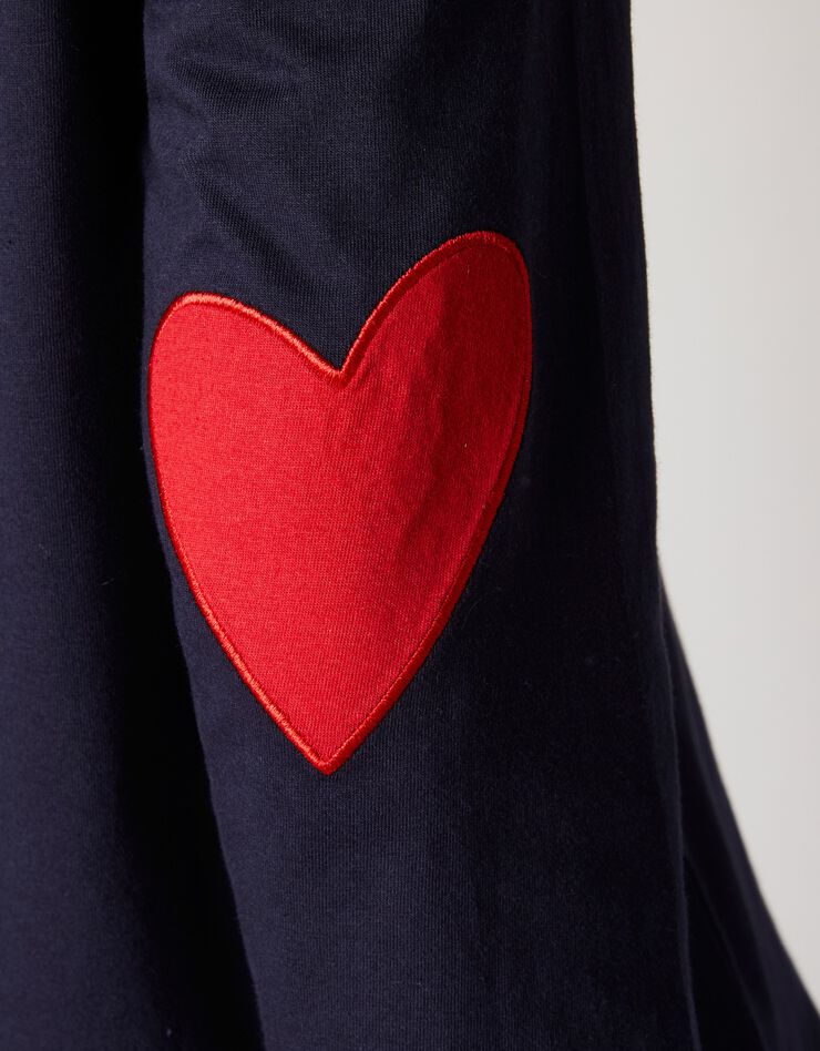 Tee-shirt marinière uni coudières coeur (marine) Tee-shirt marinière uni coudières coeur (marine)