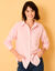 Chemise oversize rayée (blanc / rose)