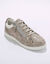 Baskets zippées en cuir perforé (beige irisé)