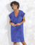 Robe macramé, crépon coton (bleu dur)