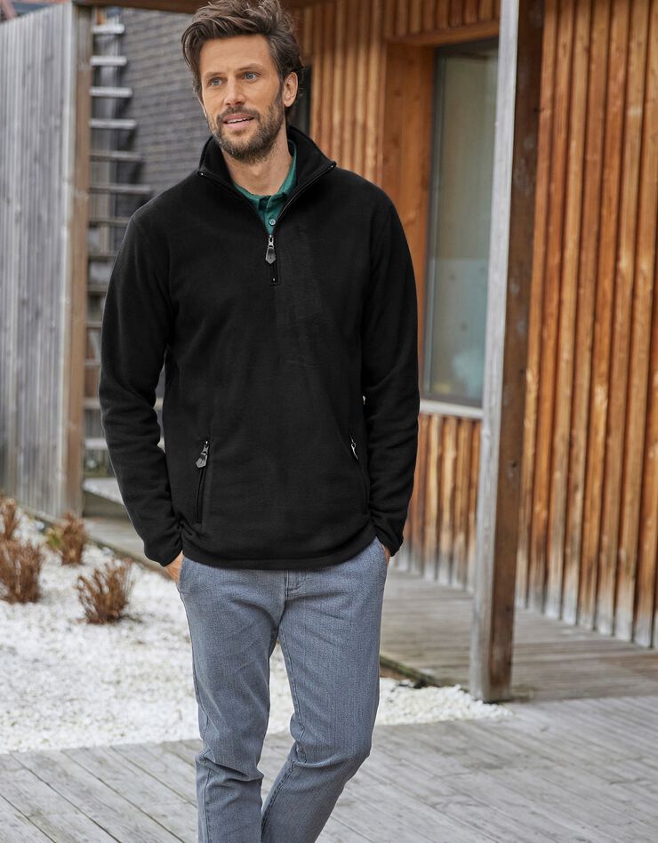 Sweat col camionneur maille micropolaire (noir) Sweat col camionneur maille micropolaire (noir)