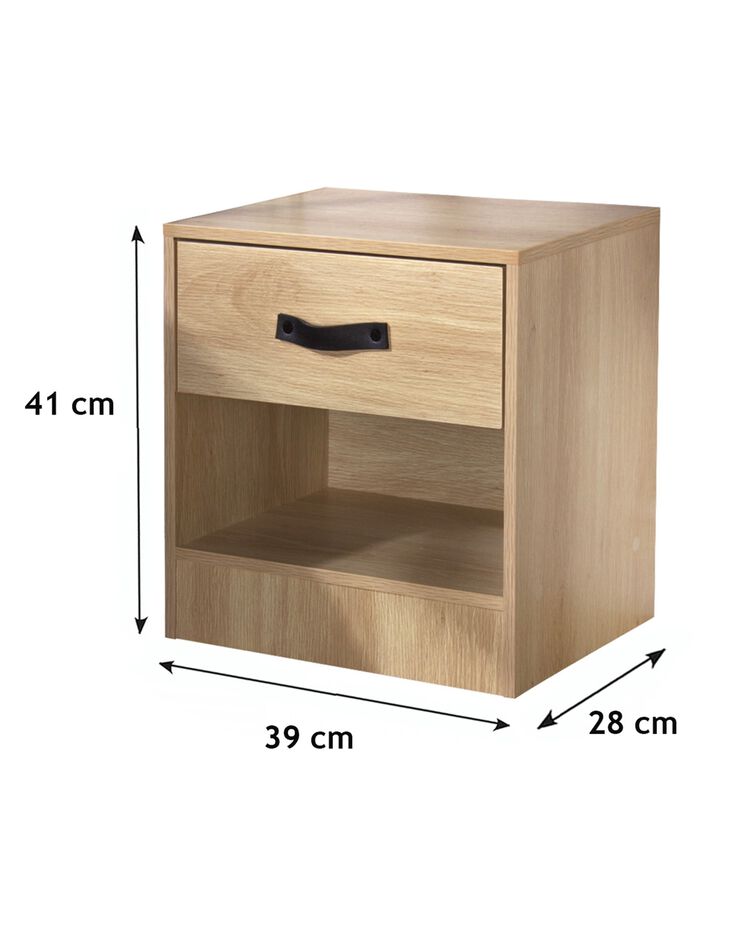 Table de chevet 1 tiroir - 1 niche (naturel)