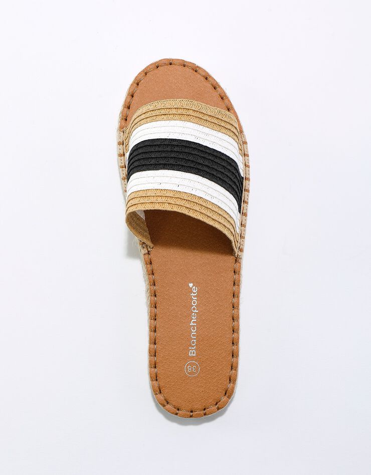 Mule en raphia tissé semelle corde (beige) Mule en raphia tissé semelle corde (beige)