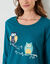 Pyjama en coton imprim&eacute; hiboux manches longues  (vert sapin)