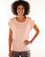 T-shirt uni détail boutonné maille jersey (abricot)