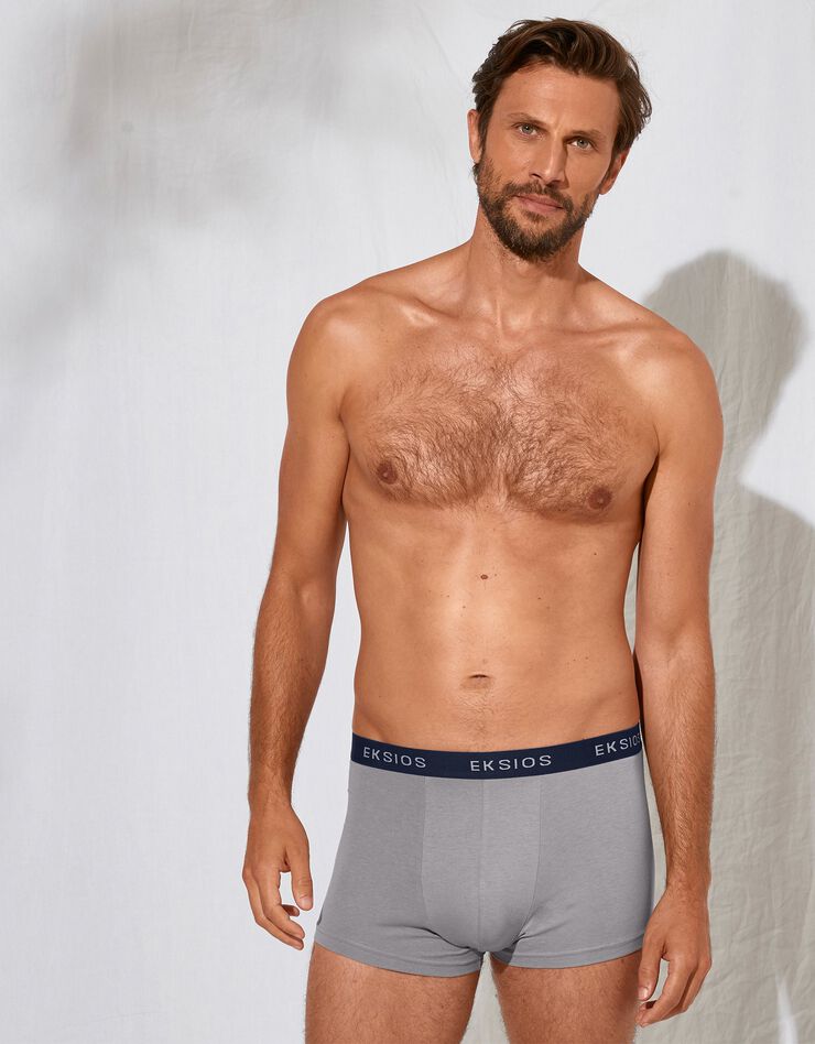 Boxer fermé imprimé micromotifs - lot de 3 (rouge / gris) Boxer fermé imprimé micromotifs - lot de 3 (rouge / gris)