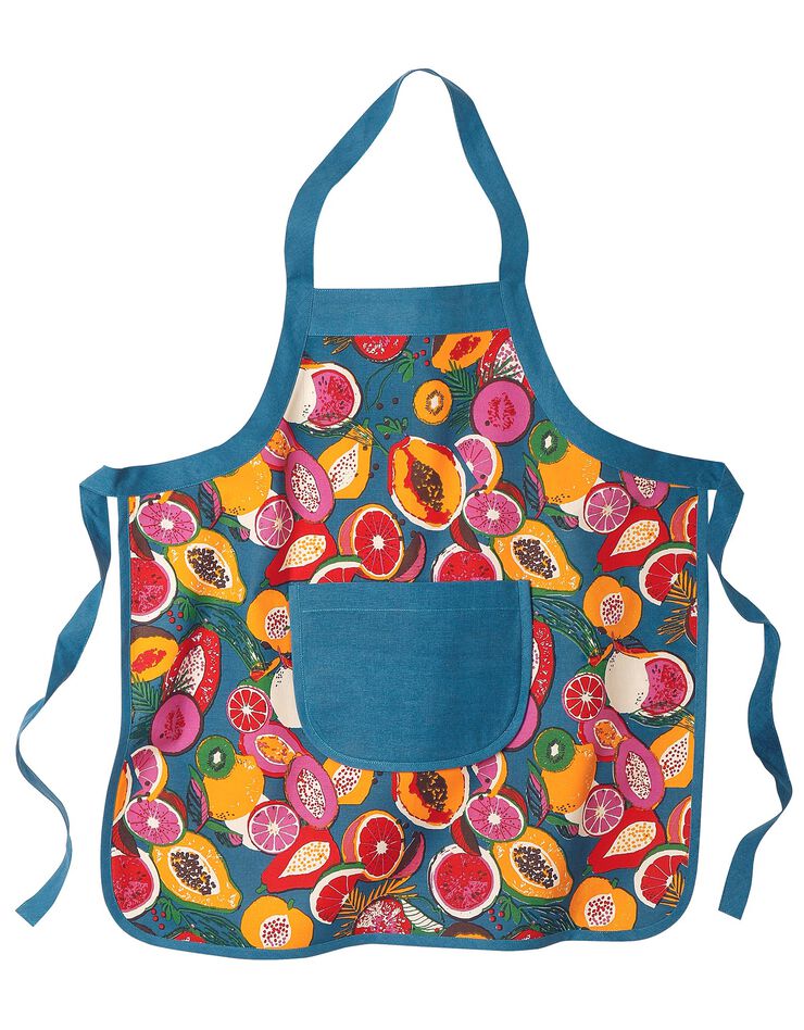 Tablier cuisine forme bavette imprimé fruits - lot de 2 (marine) Tablier cuisine forme bavette imprimé fruits - lot de 2 (marine)