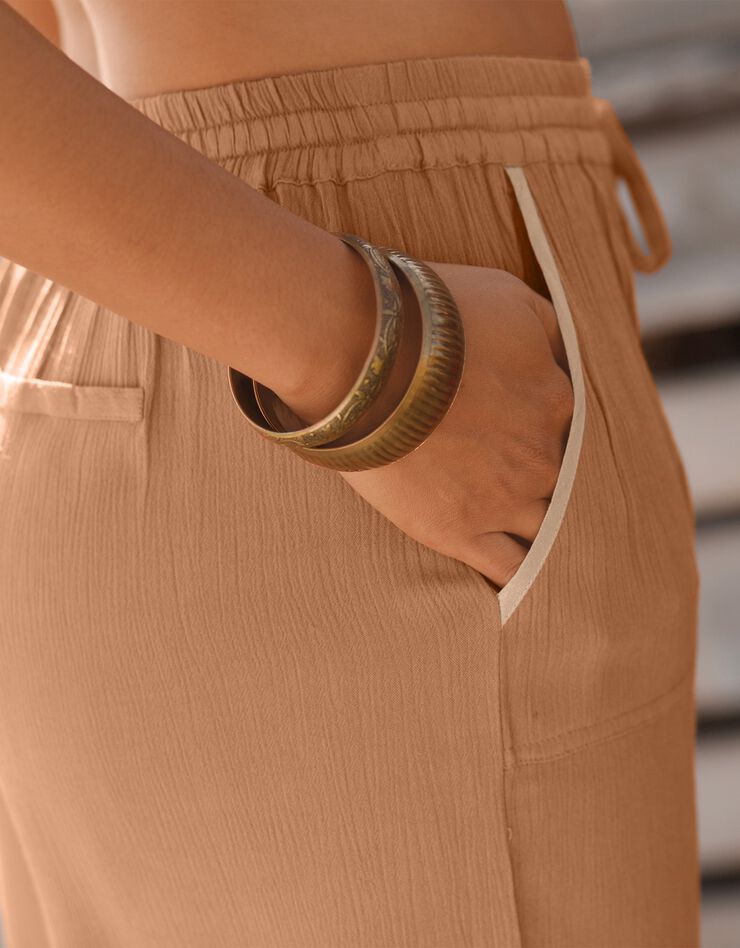 Short loose crépon taille élastiquée (caramel) Short loose crépon taille élastiquée (caramel)
