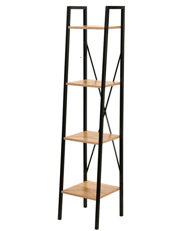 Etagère colonne STOCKIES style industriel - 4 niveaux (naturel)