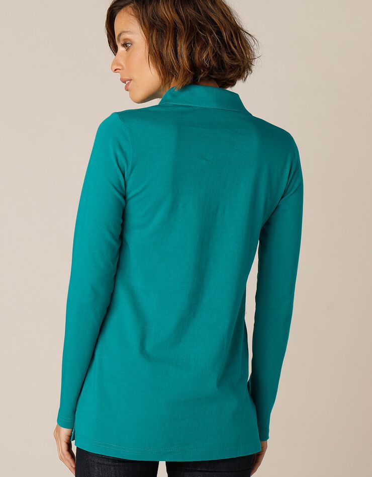Polo bicolore maille jersey (émeraude / gris) Polo bicolore maille jersey (émeraude / gris)