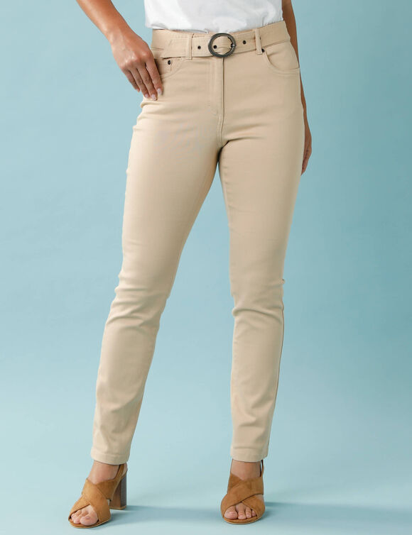 Pantalon droit, Sp&eacute;cial Petites (sable)