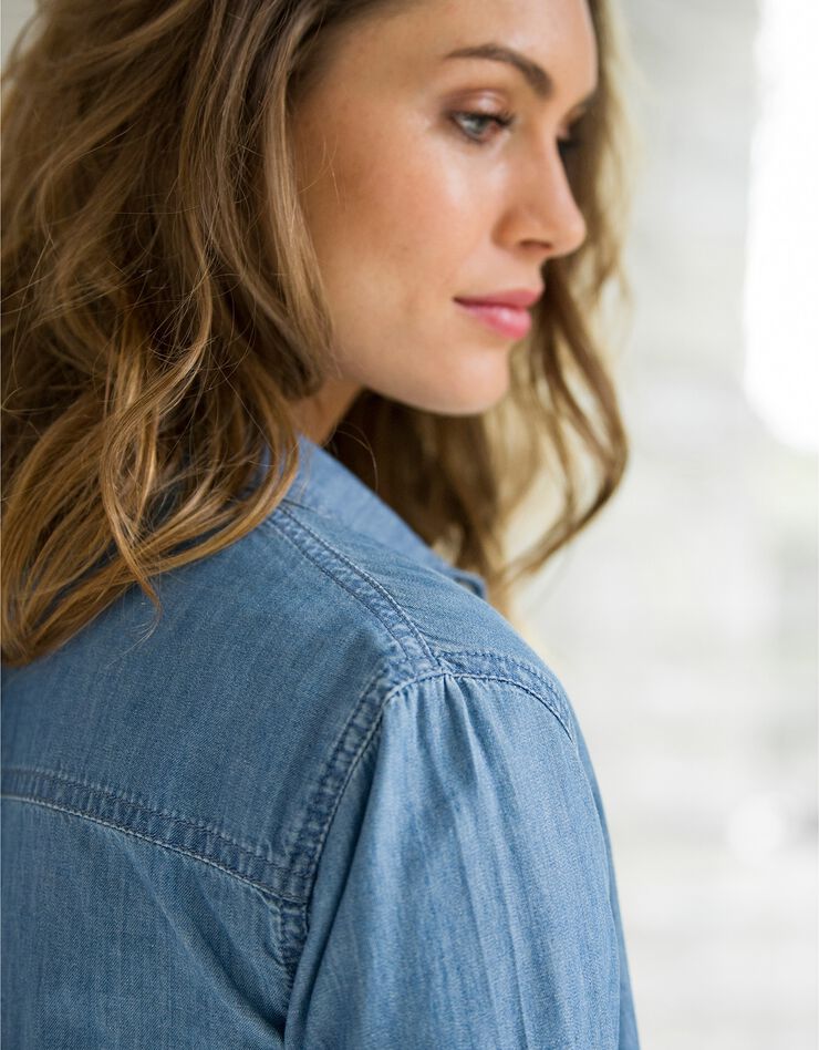 Chemise jean brodé coeur (bleached) Chemise jean brodé coeur (bleached)