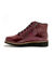 Boots cuir zippées et lacées grande largeur, motifs zébrés (bordeaux)