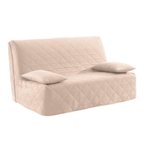 Housse canap&eacute; BZ coton bachette uni matelass&eacute; (sable)