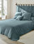 Tête de lit unie coton style boutis Cassandre (bleu grisé)
