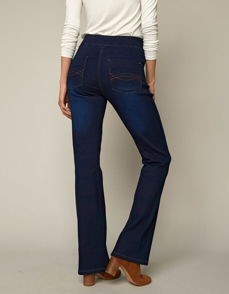 Jean bootcut ultra stretch, maille effet jean, grande stature (dark blue)