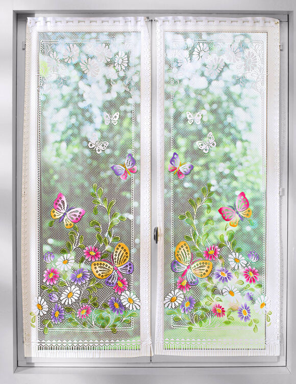 Vitrage droit Papillons  (peint)