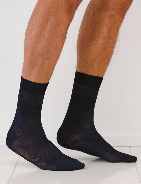 Mi-chaussettes fil d'Ecosse effet massant - lot de 2 paires (noir)
