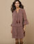 Robe en voile imprimé (chocolat / beige)
