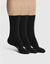 Mi-chaussette coton - lot de 3 (noir)