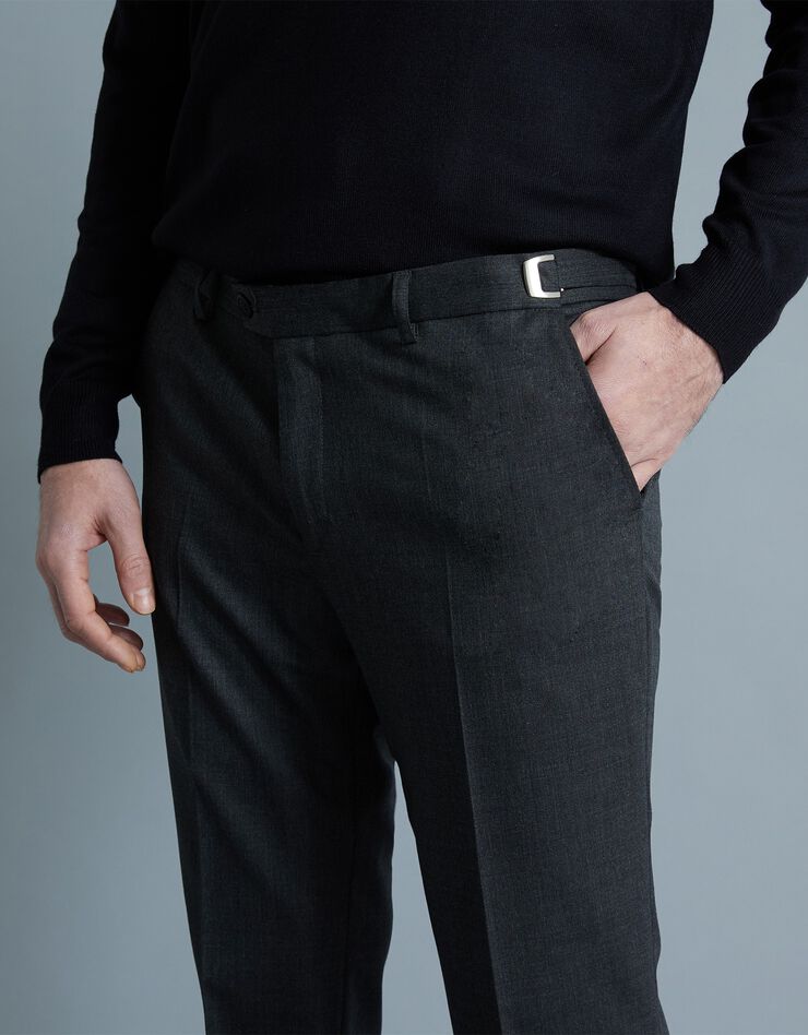 Pantalon taille réglable sans pince - polyester/laine (gris anthracite) Pantalon taille réglable sans pince - polyester/laine (gris anthracite)