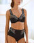 Gainette microfibre tulle brod&eacute; Caminata (noir)